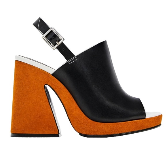 burnt orange chunky heels